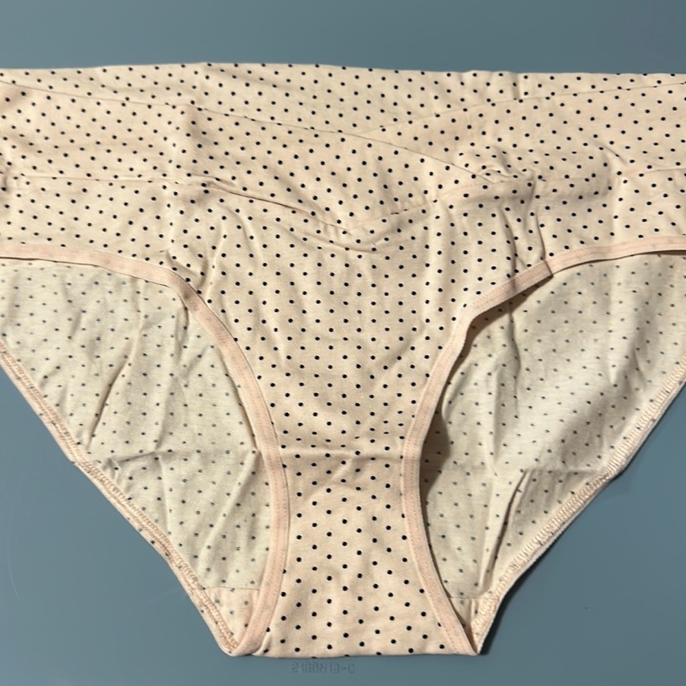 *HP* MOTHERHOOD MATERNITY POLKA DOT PANTY: PINK/BLACK: NEW WITH TAGS: SIZE M
